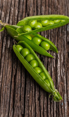 Fresh green peas pods