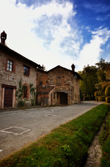 Fototapeta na wymiar Tourist destination in northern Italy, Grazzano Visconti