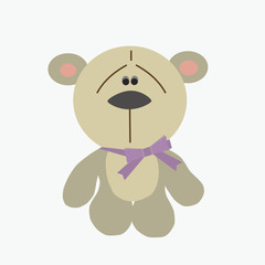 Cute baby bear in cartoon style, vector art and illustration.