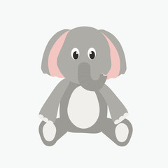 Cute baby elephant in cartoon style, vector art and illustration.