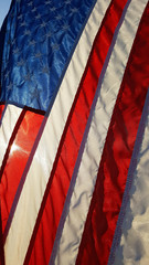 Sun reflected American flag - 210557186