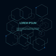 chemical carcass and social network. Abstract blue thec background 