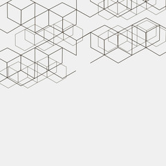 Modern technology illustration with square mesh