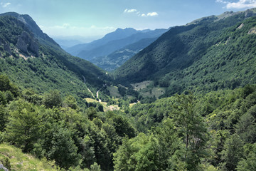 Fototapeta na wymiar Valley And Mountains In Montenegro