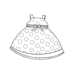 Dress cartoon illustration isolated on white background for children color book