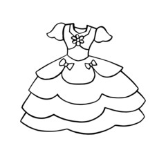 Dress cartoon illustration isolated on white background for children color book
