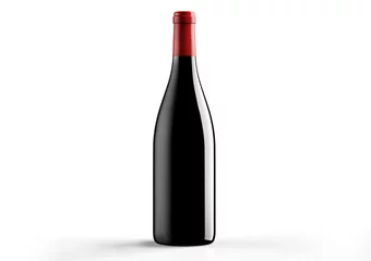 Keuken spatwand met foto Borgognotta , bottle  a red wine on white background. © Haver
