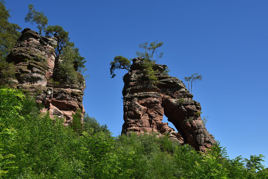 Buntsandsteinformation im Dahner Felsenland; Rheinland Pfalz; Deutschland