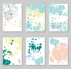 Collection of creative trendy cards. Abstract painting templates.