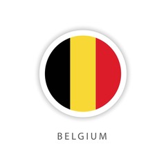 Fototapeta premium Belgium Circle Flag Vector Template Design Illustrator