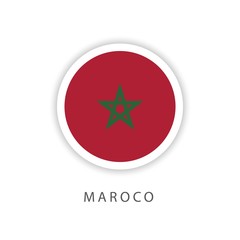 Morocco Circle Flag Vector Template Design Illustrator