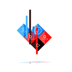 Square option infographic banner. Data and information visualization, geometric design