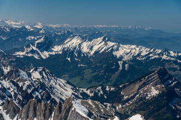 Santis. Swiss sky alps panorama