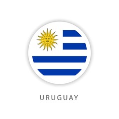 Fototapeta premium Uruguay Circle Flag Vector Template Design Illustrator