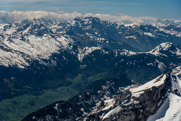Fototapeta na wymiar Santis. Swiss sky alps panorama