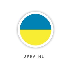 Ukraine Circle Flag Vector Template Design Illustrator