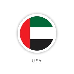 UAE Circle Flag Vector Template Design Illustrator