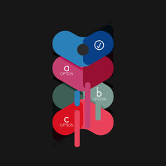 Flat design geometric infographics, arrow shape vector sticker or label, price tags, offer promotion badge, icon design, paper style layout for data graphic visualization step by step process, for