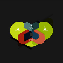 Flat design geometric infographics, arrow shape vector sticker or label, price tags, offer promotion badge, icon design, paper style layout for data graphic visualization step by step process, for