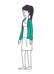 beautiful and young woman character vector illustration design
