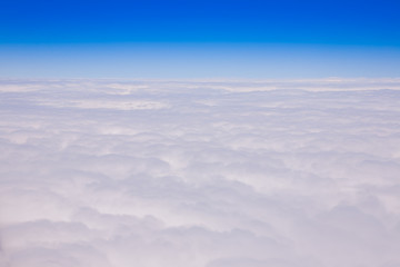 Bird eye view of cloudy on sky from airplane