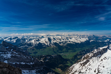 Santis. Swiss sky alps panorama
