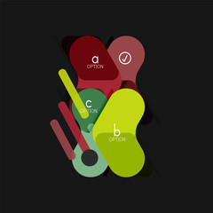 Flat design geometric infographics, arrow shape vector sticker or label, price tags, offer promotion badge, icon design, paper style layout for data graphic visualization step by step process, for