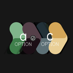 Flat design geometric infographics, arrow shape vector sticker or label, price tags, offer promotion badge, icon design, paper style layout for data graphic visualization step by step process, for