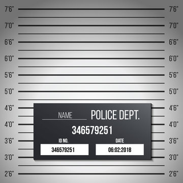 Creative vector illustration of police lineup, mugshot template with a table isolated on transparent background. Art design silhouette of anonymous. Abstract concept graphic element