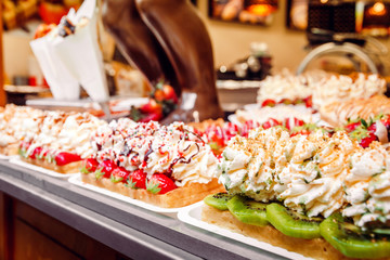 beautiful Belgian waffles on the streets of brussels