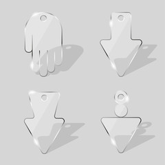 Glass plates. Transparent panels of various form.