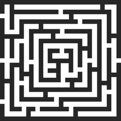 Creative vector illustration of labyrinth, maze with entry and exit isolated on transparent background. Art design. Abstract concept paths to deadlock, entrance, exit, right way to go graphic element