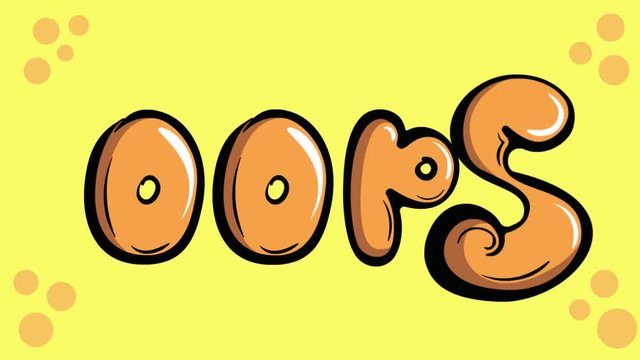 Animation word oops