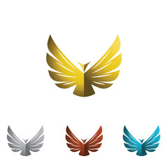 Bird or Eagle Wings in Gold Silver Bronze Sapphire