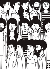 group of friends characters vector illustration design