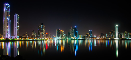 Panama bay at night