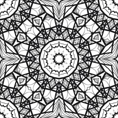 Vector illustration. pattern with floral mandala, decorative seamless ornament. design for print fabric, bandana.