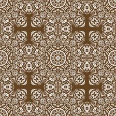 Decorative floral wallpaper for interior design. Modern geometric ornament. Seamless vector illustration.