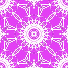 Vector illustration. pattern with floral mandala, decorative seamless ornament. design for print fabric, bandana.