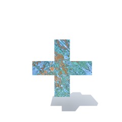 Fototapeta premium Conceptual old rusted metal font or type, iron or steel industry piece isolated white background. Educative rusty material, aged vintage surface, worn damaged paint as 3D illustration rough surface