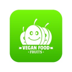 Vegan food icon green vector isolated on white background