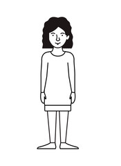 beautiful and young woman character vector illustration design