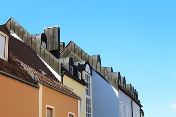 Dächer mit Erkern, Dachausbau, in einer bayrischen Altstadt