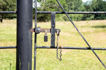 Locked country gate