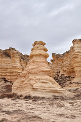 Fototapeta premium Eroded limestone column or stack at Castle Rock