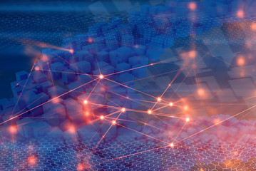 digital glow backgrond network internet abstract futuristic concept 3d illustration