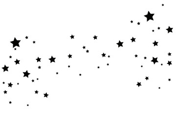 Black Shooting Star with Elegant Star Trail on White Background