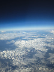Fototapeta na wymiar Bird eye view of cloudy on sky from airplane