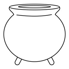 Retro cauldron icon. Outline retro cauldron vector icon for web design isolated on white background
