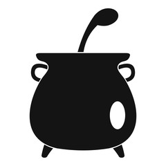 Boiled cauldron icon. Simple illustration of boiled cauldron vector icon for web design isolated on white background